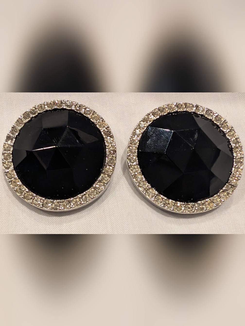 Les Bernard Black And Clear Crystal Halo Stud Earrings - Women Jewelry 88$